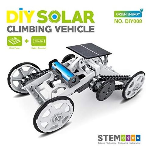  [아마존베스트]STEM 4WD car DIY Climbing Vehicle Motor car Educational Solar Powered car Engineering car for Kids,Assembly Gift Toy Circuit Building Projects Science Experiment,Building Toys