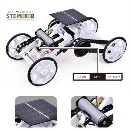  [아마존베스트]STEM 4WD car DIY Climbing Vehicle Motor car Educational Solar Powered car Engineering car for Kids,Assembly Gift Toy Circuit Building Projects Science Experiment,Building Toys