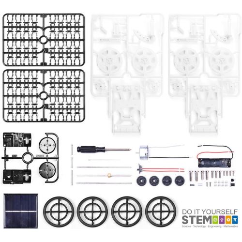  [아마존베스트]STEM 4WD car DIY Climbing Vehicle Motor car Educational Solar Powered car Engineering car for Kids,Assembly Gift Toy Circuit Building Projects Science Experiment,Building Toys