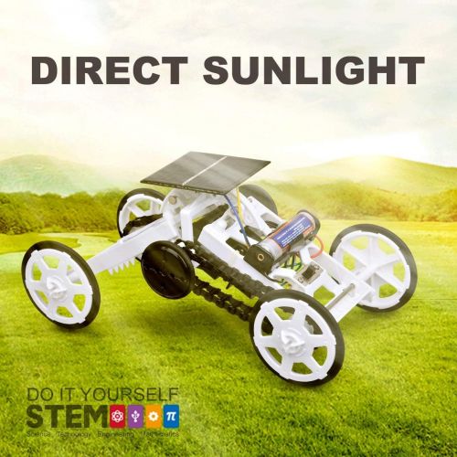  [아마존베스트]STEM 4WD car DIY Climbing Vehicle Motor car Educational Solar Powered car Engineering car for Kids,Assembly Gift Toy Circuit Building Projects Science Experiment,Building Toys
