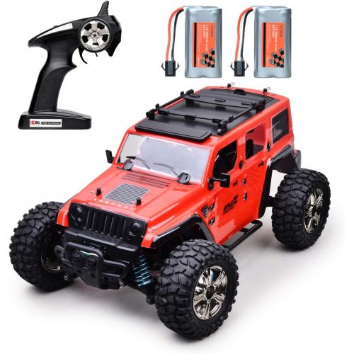  MDGZY RC Cars 4WD RC Rock Racer Off-Road Electric car，2.4Ghz Radio Remote Control Car, 1/14 Scale RTR Hobby Grade Cross 25KM/H Remote Control Truck High Speed Racing Monster, Red