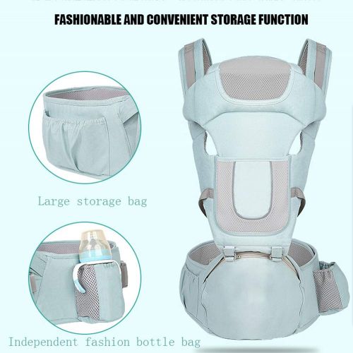  MDOMDO Baby Carrier with Hip Seat, Soft And Breathable Baby Carrier, for Newborn, Young Child,Blue