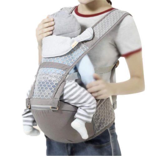  MDOMDO Baby Carrier Breathable Hip Seat, Ergonomic Baby Carrier, for Newborn To Toddler. Gray,Gray
