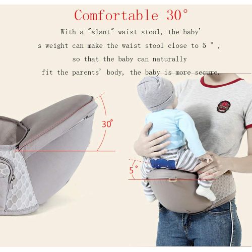  MDOMDO Baby Carrier Breathable Hip Seat, Ergonomic Baby Carrier, for Newborn To Toddler. Gray,Gray