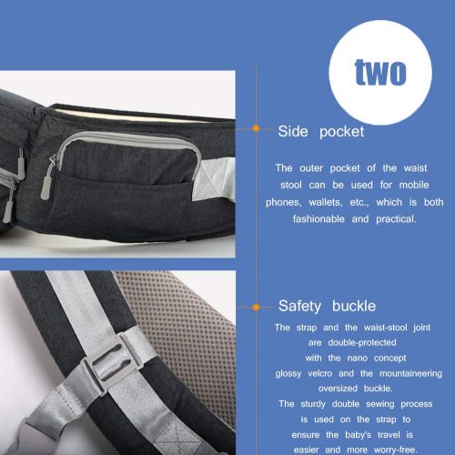  MDOMDO Baby Carrier Hip Seat, Ergonomic, with Hip Seat Big Size for Newborn .(Maximum Load 20Kg),Black