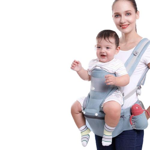  MDOMDO Baby Carrier Newborn, Ergonomic, Soft And Breathable, Adjustable with Hip Seat, Suitable for Infants From 0 To 48 Months,Blue