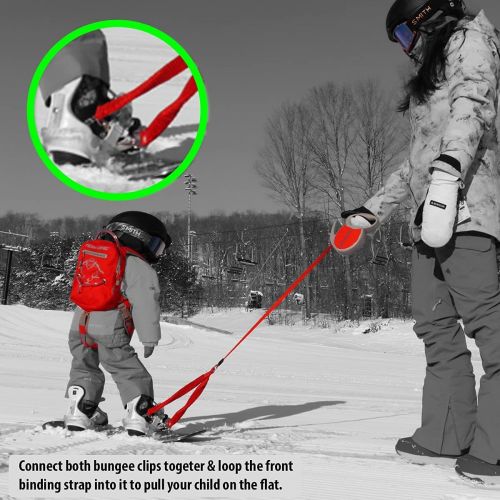  MDXONE Kids Snowboard Ski Harness Trainer with Retractable Leash and Absorb bungees