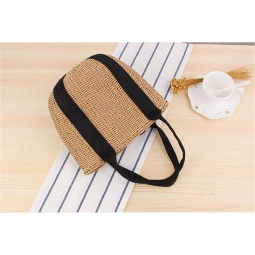  MDYYD Straw Beach Bag Women Weave Handbags Soft Summer Holiday Beach Tote Woven Handle Bag Handbags Shoulder Bag Tote, (Color : Khaki, Size : 2822cm)