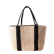 MDYYD Straw Beach Bag Women Weave Handbags Large Simple Summer Holiday Beach Tote Woven Handle Bag Handbags Shoulder Bag Tote, (Color : White, Size : 4024cm)