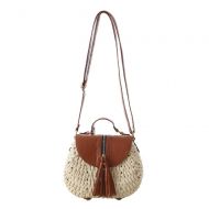 MDYYD Straw Beach Bag Women Fashion Woven Shoulder Bags Straw Tassel Summer Women Weave Holiday Crossbody Beach Handbags Shoulder Bag Tote, (Color : White, Size : 2719cm)