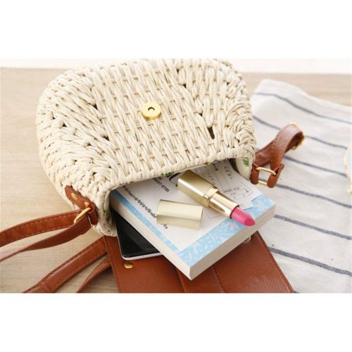  MDYYD Straw Beach Bag Women Fashion Woven Shoulder Bags Straw Tassel Summer Women Weave Holiday Crossbody Beach Handbags Shoulder Bag Tote, (Color : White, Size : 2719cm)