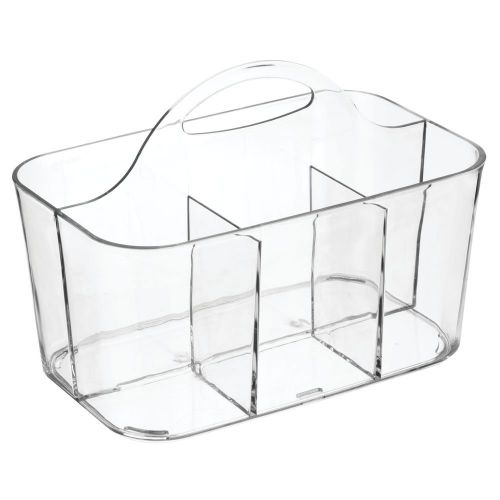  MDesign mDesign Plastic Cutlery Storage Organizer Caddy Bin - Tote with Handle - Kitchen Cabinet or Pantry - Basket Organizer for Forks, Knives, Spoons, Napkins - Indoor or Outdoor Use - 4