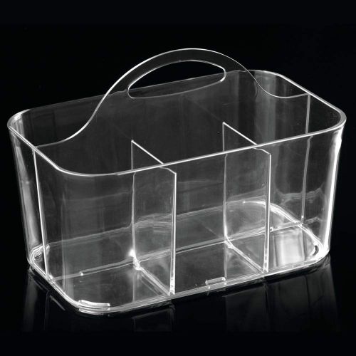  MDesign mDesign Plastic Cutlery Storage Organizer Caddy Bin - Tote with Handle - Kitchen Cabinet or Pantry - Basket Organizer for Forks, Knives, Spoons, Napkins - Indoor or Outdoor Use - 4