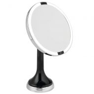 MDesign mDesign Modern Motion Sensor LED Lighted Makeup Bathroom Vanity Mirror, Large 8 Round, 3X Magnification, Hands-Free, Rechargeable and Cordless - BlackChrome