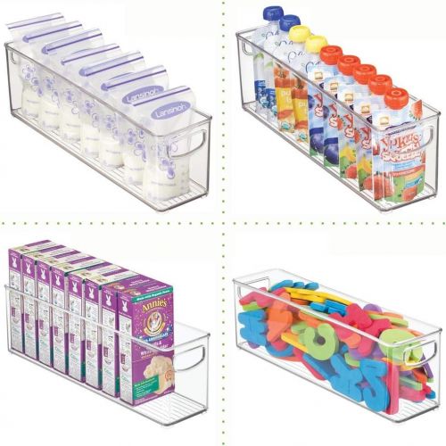  [아마존베스트]MDesign mDesign Storage Organizer Container Bin for Kids/Child Supplies in Kitchen, Pantry, Nursery, Bedroom, Playroom - Holds Breast Milk Pouches, Formula, Bottles, Baby Food - 16 Long, 2