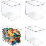 [아마존베스트]MDesign mDesign Stackable Closet Plastic Storage Bin Box with Lid - Container for Organizing Childs/Kids Toys, Action Figures, Crayons, Markers, Building Blocks, Puzzles, Crafts - 9 High,