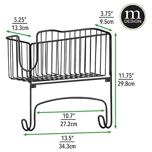  MDesign mDesign Buegelbretthalterung  Wandhalterung aus Metall mit zusatzlich Stauraum fuer das Buegeleisen inkl. Zubehoer  leichte Wandmontage  anthrazit