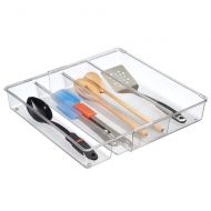 MDesign mDesign Adjustable, Expandable 4 Compartment Kitchen Cabinet Drawer Organizer Tray - Divided Sections for Cutlery, Serving Spoons, Cooking Utensils, Gadgets - BPA Free, Food Safe,