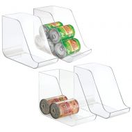 MDesign mDesign Large Plastic Standing Pop/Soda Can Dispenser Storage Organizer Bin for Kitchen Pantry, Countertops, Cabinets, Refrigerator - Compact Vertical Holder - 4 Pack - Clear