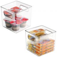 MDesign mDesign Plastic Kitchen Pantry Cabinet, Refrigerator or Freezer Food Storage Bins with Handles - Organizer for Fruit, Yogurt, Snacks, Pasta - Food Safe, BPA Free, 6 Cube - 2 Pack,