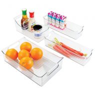 MDesign mDesign Kitchen, Pantry, Refrigerator, Freezer Storage Organizer Bins - Set of 4, Clear