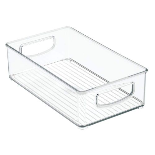  MDesign mDesign Kitchen Cabinet and Pantry Storage Organizer Bins - Pack of 4, Shallow, Clear