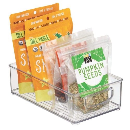  MDesign mDesign Kitchen Cabinet and Pantry Storage Organizer Bins - Pack of 4, Shallow, Clear