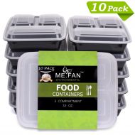 ME.FAN [10 Pack] 3-Compartments Meal Prep Containers with Lids Set - BPA FREE Stackable Durable & Reusable, Freezer, Microwave & Dishwasher Safe Bento Lunch Box - Portion Control P