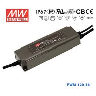 MEAN WELL MeanWell PWM-120-36 Power Supply  120W 36V 3.4A - CV Dimmable