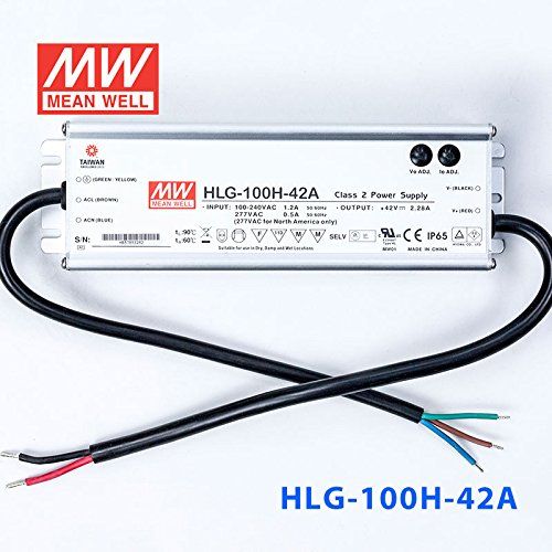  MEAN WELL Meanwell HLG-100H-42A Power Supply - 100W 42V 2.28A - IP65 - Adjustable Output