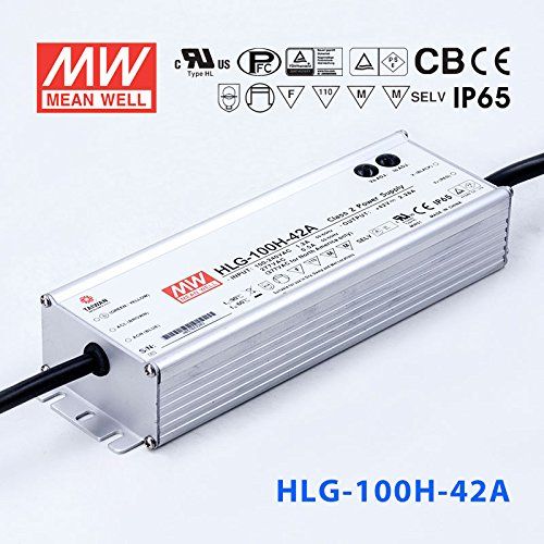  MEAN WELL Meanwell HLG-100H-42A Power Supply - 100W 42V 2.28A - IP65 - Adjustable Output