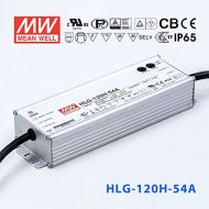 MEAN WELL Meanwell HLG-120H-54A Power Supply - 120W 54V 2.3A - IP65 - Adjustable Output
