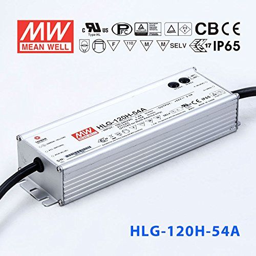  MEAN WELL Meanwell HLG-120H-54A Power Supply - 120W 54V 2.3A - IP65 - Adjustable Output