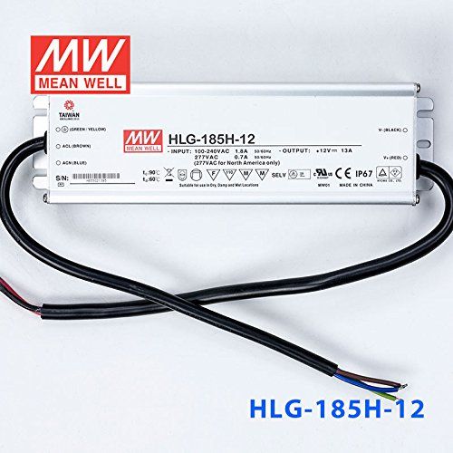  MEAN WELL Meanwell HLG-185H-12 Power Supply - 160W 12V 13A - IP67