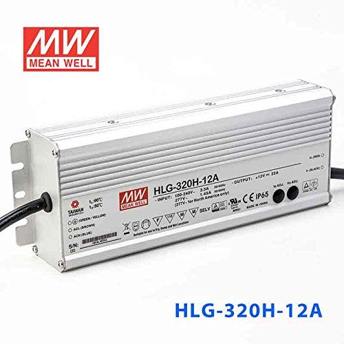  MEAN WELL Meanwell HLG-320H-12A Power Supply - 260W 12V 22A - IP65 - Adjustable Output
