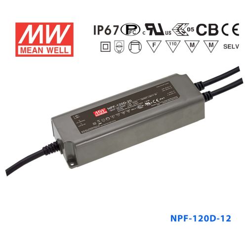  MEAN WELL Meanwell NPF-120D-12 Power Supply - 120W 12V 10A - IP67 PFC