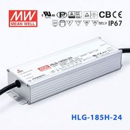 MEAN WELL Meanwell HLG-185H-24 Power Supply - 185W 24V 7.8A - IP67