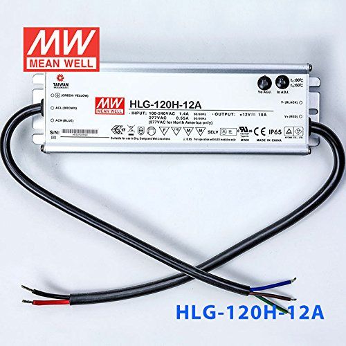  MEAN WELL Meanwell HLG-120H-12A Power Supply - 120W 12V 10A - IP65 - Adjustable Output