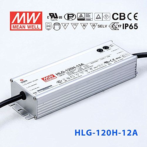  MEAN WELL Meanwell HLG-120H-12A Power Supply - 120W 12V 10A - IP65 - Adjustable Output