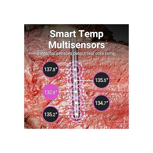  [New] MEATER 2 Plus: Open Flame Grilling 1000°F, Wireless Smart Meat Thermometer, Extra Long Bluetooth Range, 100% Waterproof, Multi Sensors, Lab-Certified Accuracy, for BBQ/Grill/Oven/Air Fryer