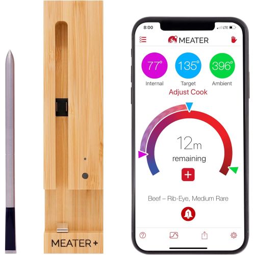  New MEATER+165ft Long Range Smart Wireless Meat Thermometer for the Oven Grill Kitchen BBQ Smoker Rotisserie with Bluetooth and WiFi Digital Connectivity