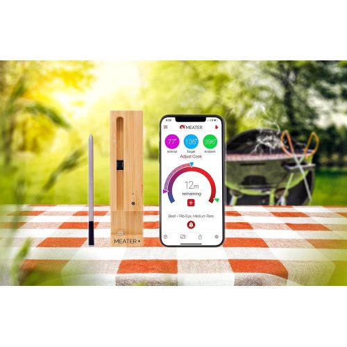  [무료배송]New MEATER+165ft Long Range Smart Wireless Meat Thermometer for The Oven Grill Kitchen BBQ Smoker Rotisserie with Bluetooth and WiFi Digital Connectivity Bundled with BBQ Grill Bla