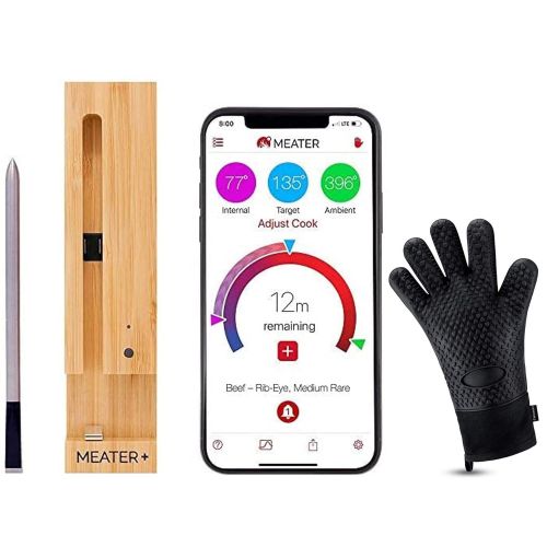  [무료배송]New MEATER+165ft Long Range Smart Wireless Meat Thermometer for The Oven Grill Kitchen BBQ Smoker Rotisserie with Bluetooth and WiFi Digital Connectivity Bundled with BBQ Grill Bla