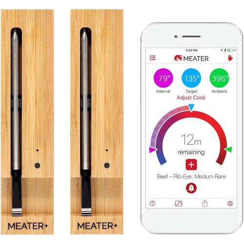  MEATER+ 2 Unit Bundle - Save $9 | 165 ft Range Version of the True Wireless Smart Meat Thermometer for the Oven Grill Kitchen BBQ Smoker Rotisserie with Bluetooth and WiFi Digital