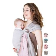 [아마존베스트]MEBIEN. TOUCHE DE LA NATURE… Baby Wrap Carrier Ring Sling-Luxury Extra Soft Turkish Cotton Muslin Grey Rose