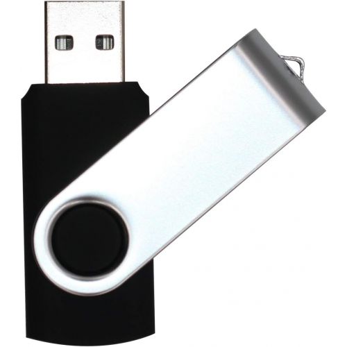  MECHEER USB Flash Drive 4GB 10 Pack USB 2.0 Thumb Drive Jump Drive Bulk Memory Sticks Zip Drives Swivel Keychain Design 10 Pieces Black