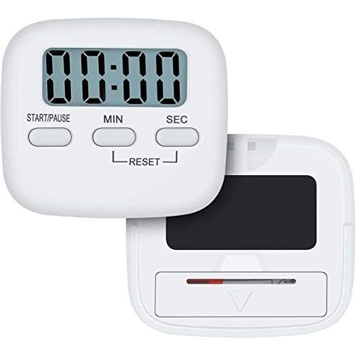  [아마존베스트]MECHEER 2 Piece Kitchen Timer Digital Timer Magnetic Egg Timer Kitchen Clock Countdown Stopwatch Kitchen with LCD Loud Alarm for Cooking, Baking, Sports, Learning, with Battery