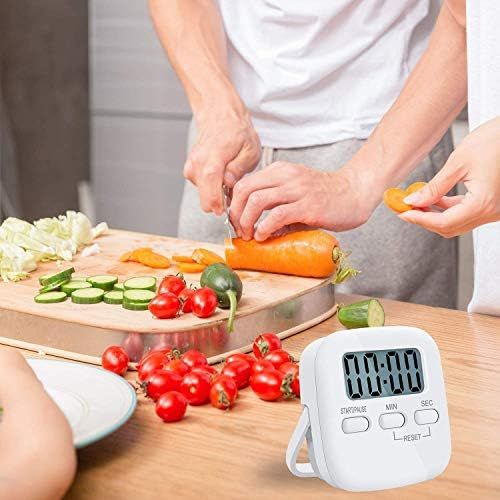  [아마존베스트]MECHEER 2 Piece Kitchen Timer Digital Timer Magnetic Egg Timer Kitchen Clock Countdown Stopwatch Kitchen with LCD Loud Alarm for Cooking, Baking, Sports, Learning, with Battery