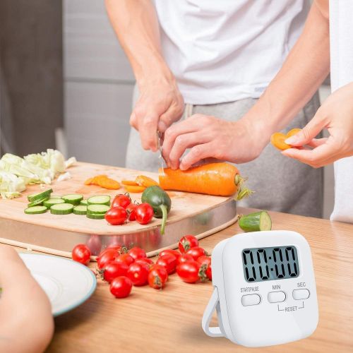  [아마존베스트]MECHEER 2 Piece Kitchen Timer Digital Timer Magnetic Egg Timer Kitchen Clock Countdown Stopwatch Kitchen with LCD Loud Alarm for Cooking, Baking, Sports, Learning, with Battery