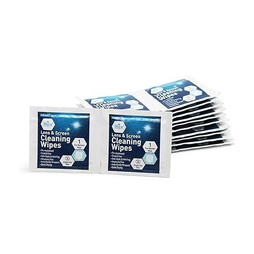  MED PRIDE Premoistened Lens Wipes | Anti-Static, Anti-Fog, Quick-Dry & Scratch-Free| 100 Cleaning Cloths for LED Touch Screen, iPhones, iPads, Computer Monitors, Eyeglasses, Camera Lenses, Laptop